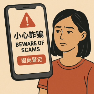 手機螢幕上顯示已驗證用戶的個人檔案,背景為溫暖居家環境。