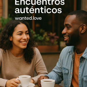 Pareja sonriente tomando café y compartiendo una conversación auténtica en una terraza acogedora