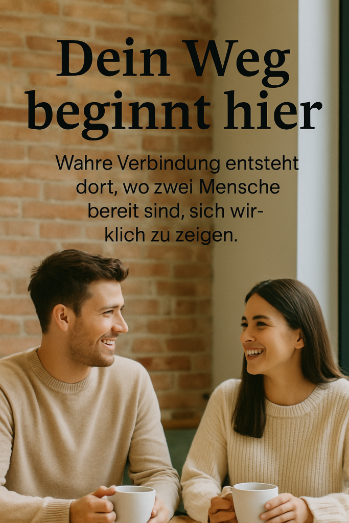 Ein junges Paar lacht gemeinsam auf einem Balkon im Abendlicht