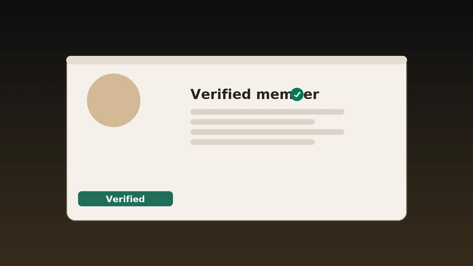 Verified badge displayed on a wanted.love profile