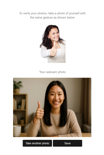 Example: Taking a selfie with a gesture